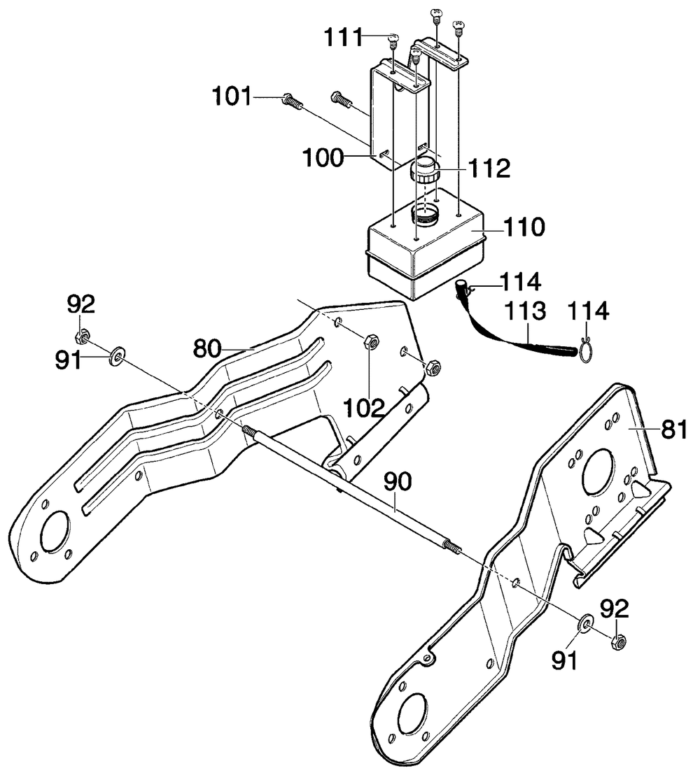 Frame Components Assembly Diagram and Parts List for 620351X16NB 2004 Briggs and Stratton Snow Blower